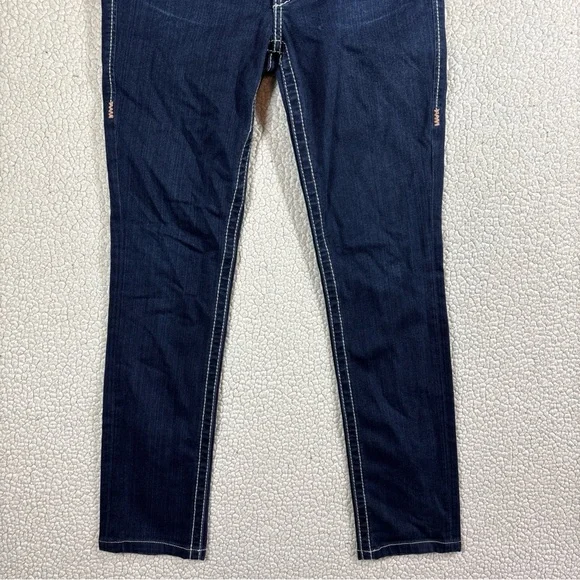 Big Star Liv Skinny Thick Stitch Jeans Women’s 26 R Stretch Dark Wash Low Rise - Picture 4 of 16